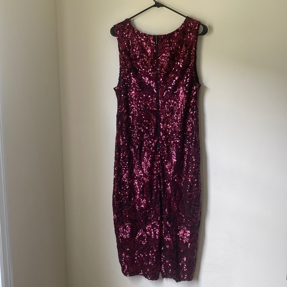 Premier Amour Embellished Sequin Party Cocktail  Sleeveless Crew Neck Size 14 - Picture 4 of 17